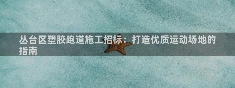 百度红足一1使用说明：丛台区塑胶跑道施工招标：打造优质运动场地的
指南